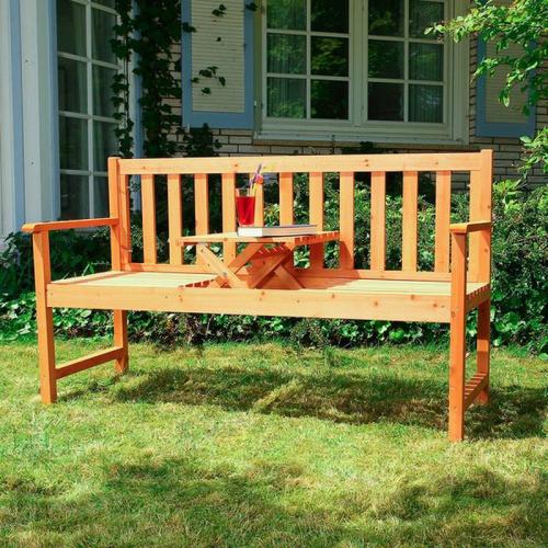 Holz Gartenbank mit integriertem Tisch